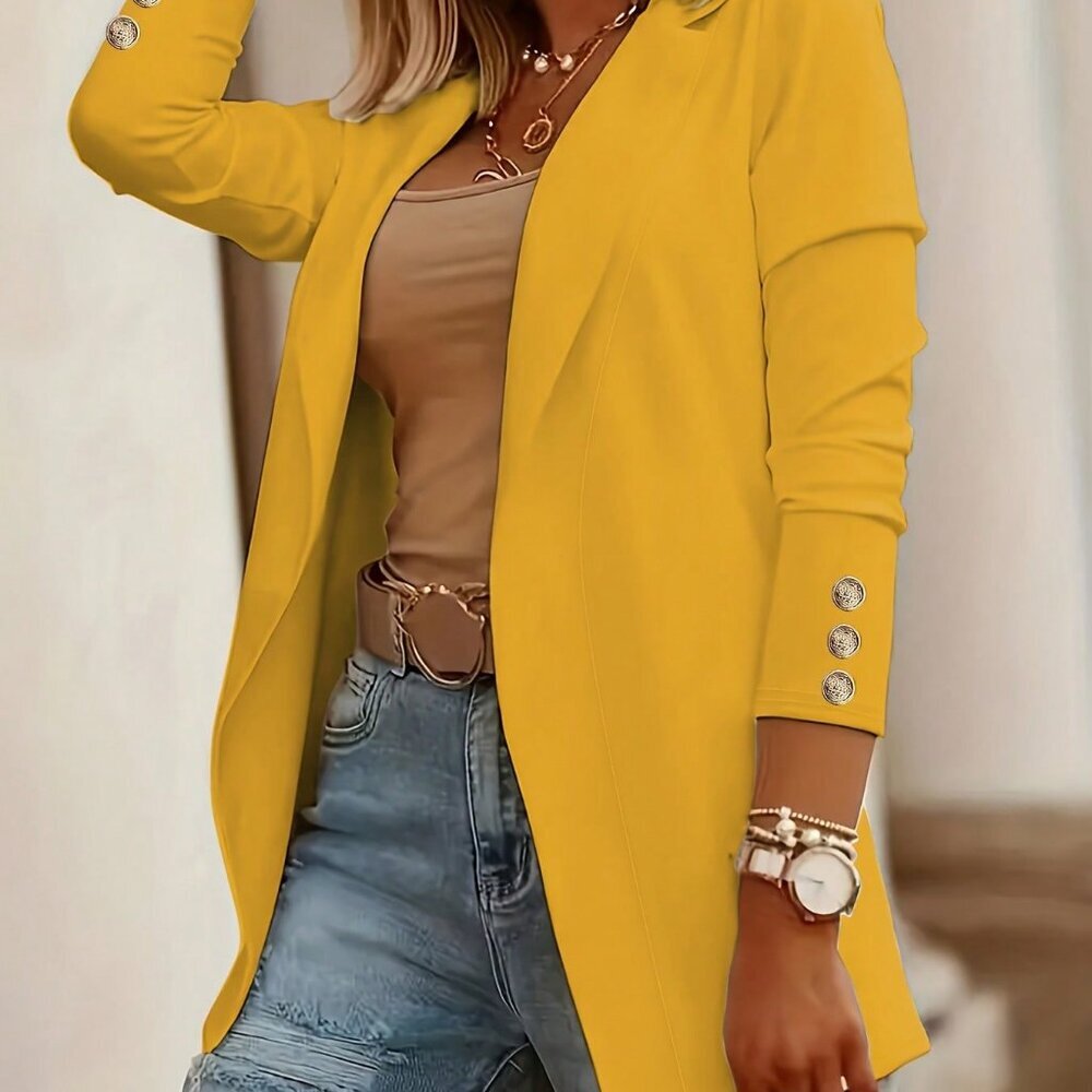 Yellow Women's Women's Versatile Chic lightweight Blazer Jacket